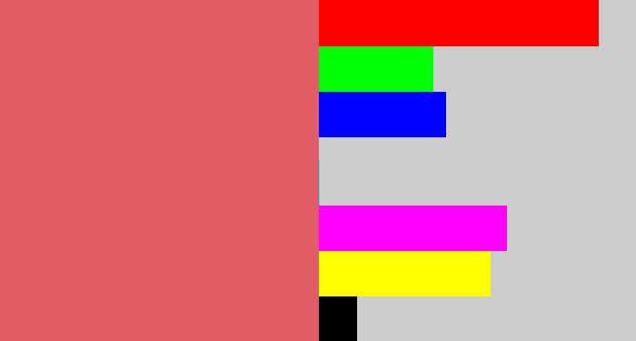Hex color #e05c66 - pastel red