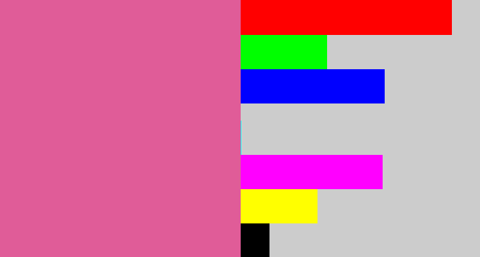 Hex color #e05c98 - medium pink