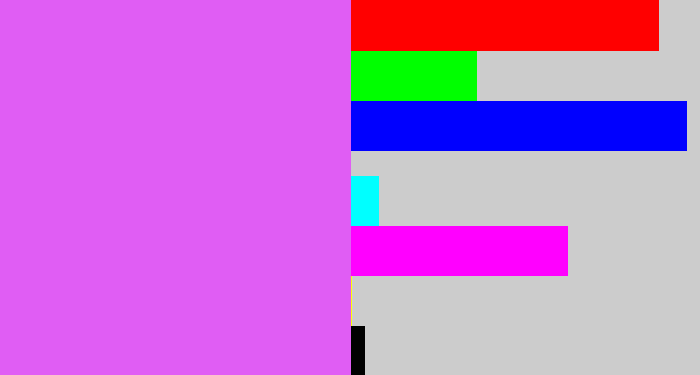 Hex color #e05df4 - heliotrope