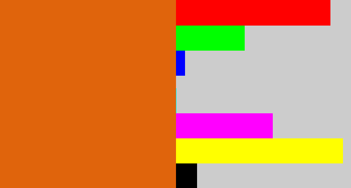 Hex color #e0640c - pumpkin