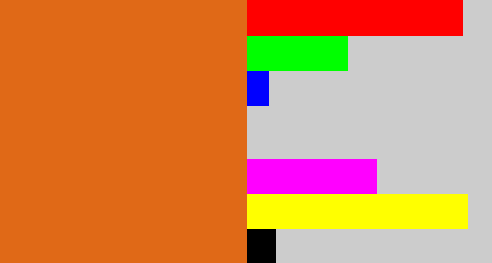 Hex color #e06917 - pumpkin