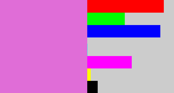 Hex color #e06dd7 - purply pink