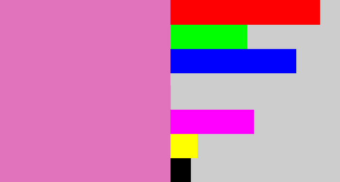 Hex color #e073bc - pale magenta