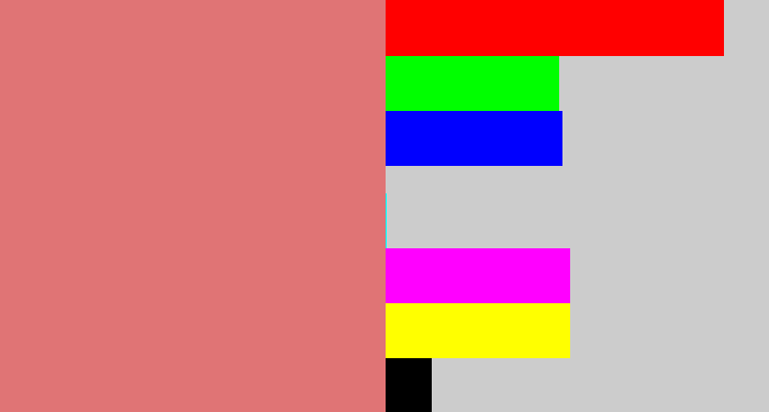 Hex color #e07475 - pinkish