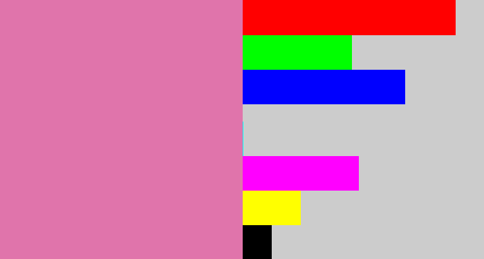 Hex color #e074ab - pale magenta