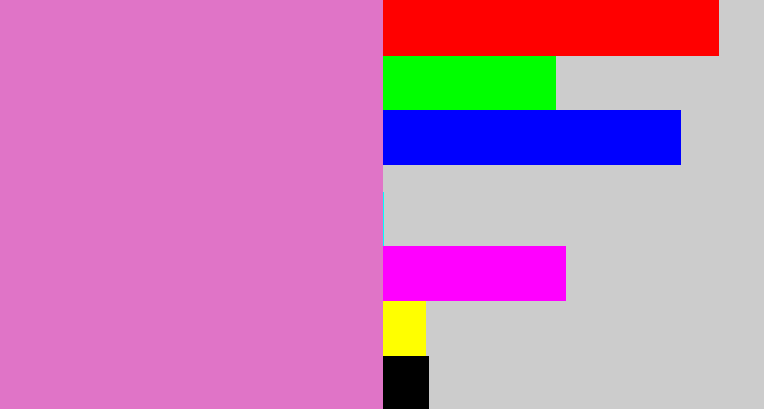 Hex color #e074c7 - lavender pink