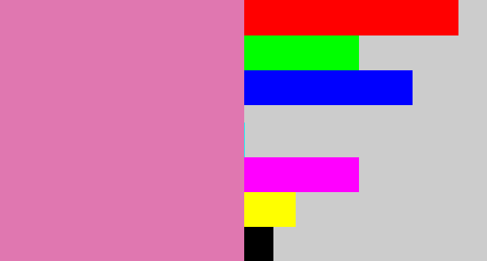 Hex color #e077b0 - pale magenta