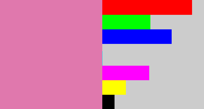 Hex color #e078ad - pale magenta