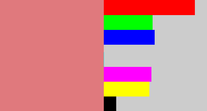 Hex color #e0797d - pinkish