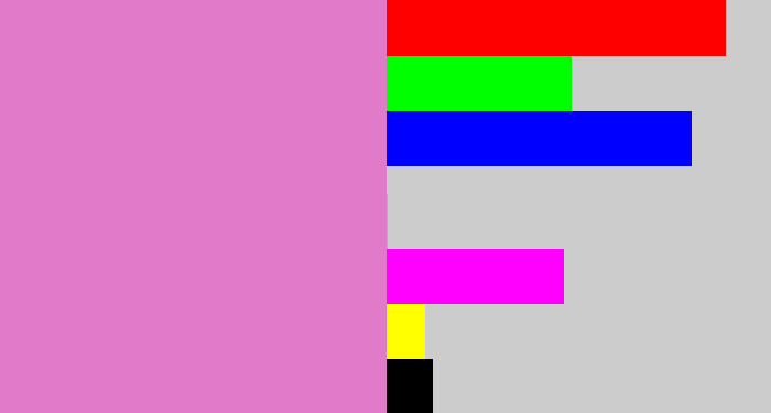 Hex color #e07ac9 - lavender pink