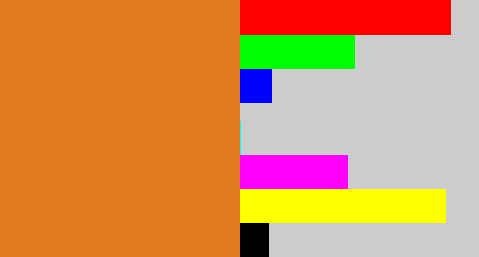 Hex color #e07b20 - brownish orange