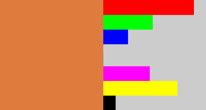 Hex color #e07b3e - dull orange