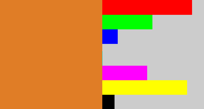 Hex color #e07d26 - brownish orange