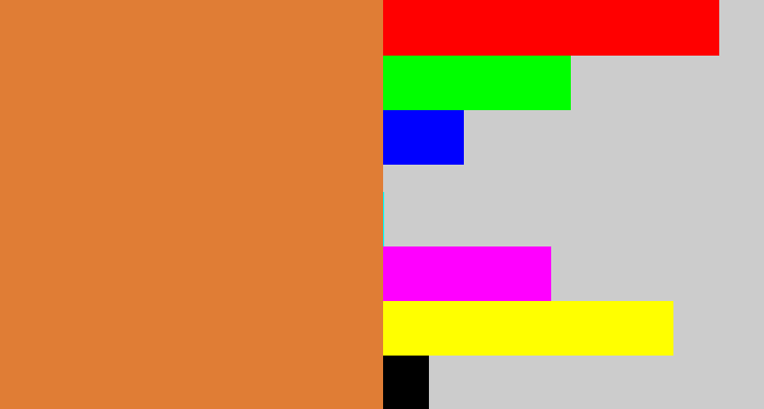 Hex color #e07d35 - dull orange