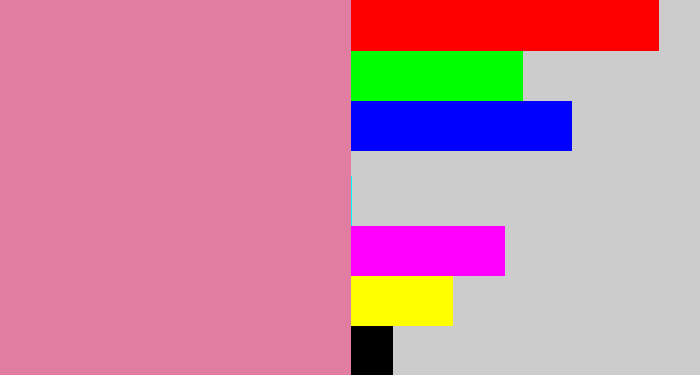 Hex color #e07da0 - dull pink