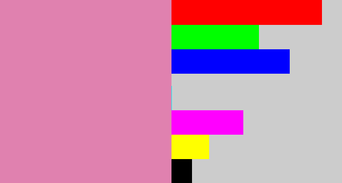 Hex color #e081af - pig pink