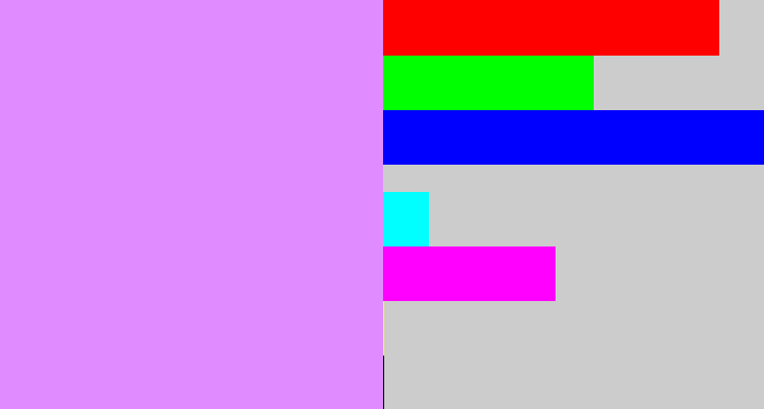 Hex color #e08bff - liliac