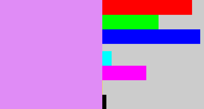 Hex color #e08cf6 - baby purple