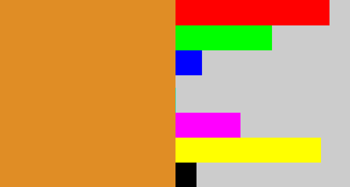 Hex color #e08d25 - dull orange