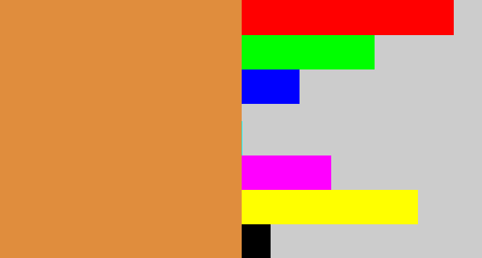 Hex color #e08d3d - dull orange
