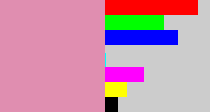 Hex color #e08eb0 - pig pink