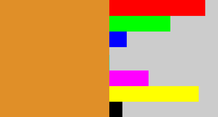 Hex color #e08f28 - dull orange