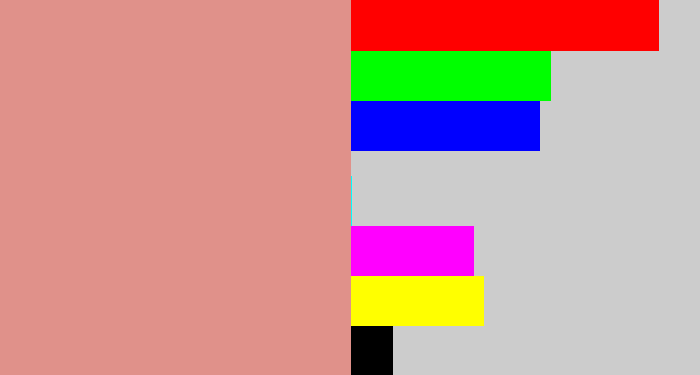Hex color #e0918a - pinkish tan