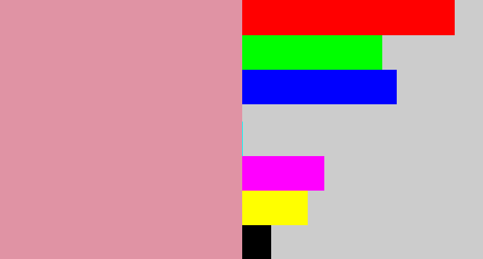 Hex color #e093a4 - pig pink
