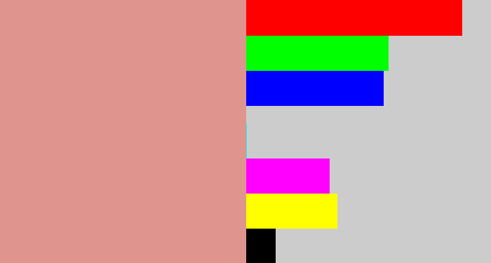 Hex color #e0948e - pinkish tan