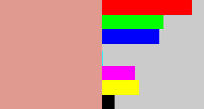 Hex color #e0998f - pinkish tan