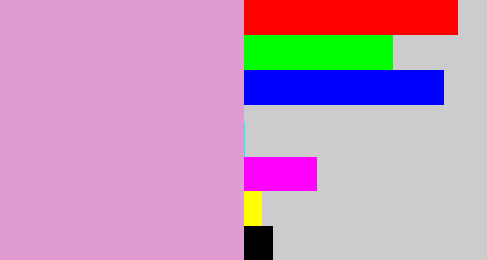 Hex color #e09cd0 - lavender pink