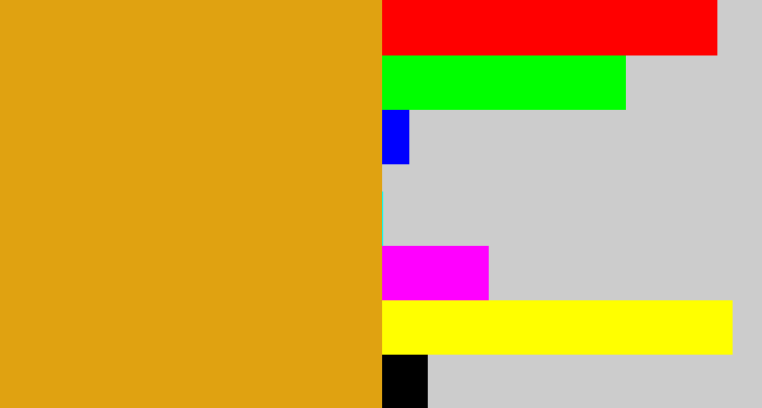 Hex color #e0a211 - burnt yellow