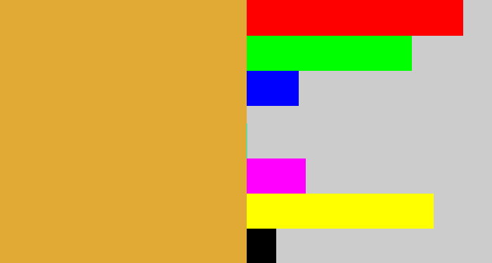 Hex color #e0aa35 - macaroni and cheese