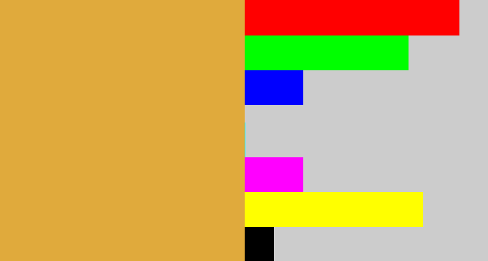 Hex color #e0aa3c - macaroni and cheese