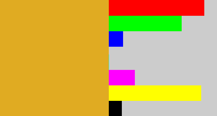 Hex color #e0ab22 - squash