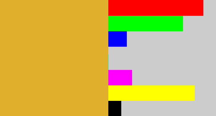 Hex color #e0af2c - macaroni and cheese