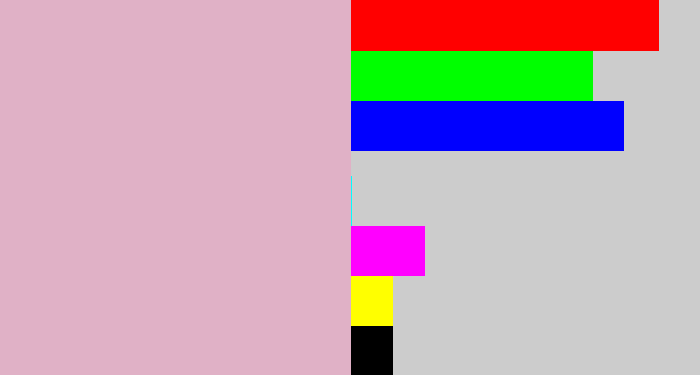 Hex color #e0b1c6 - soft pink
