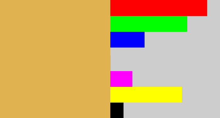 Hex color #e0b34e - desert