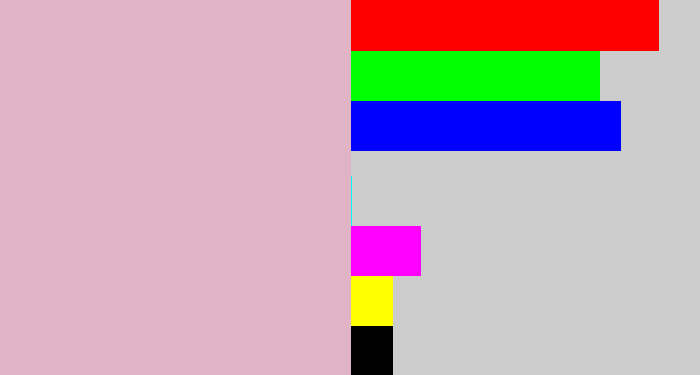 Hex color #e0b4c5 - soft pink