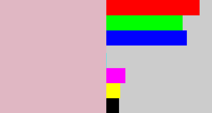 Hex color #e0b7c3 - soft pink