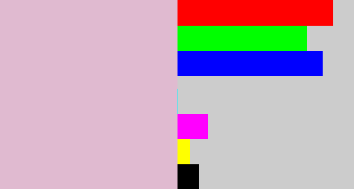 Hex color #e0bad0 - pastel pink