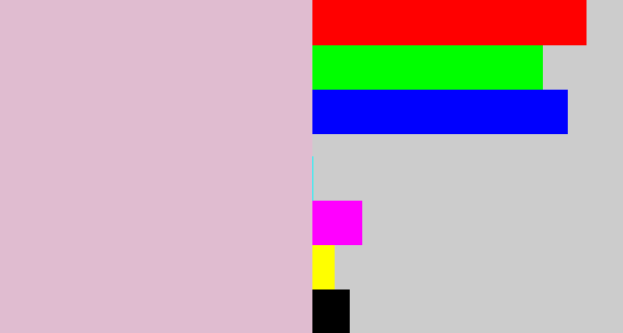 Hex color #e0bcd0 - pastel pink