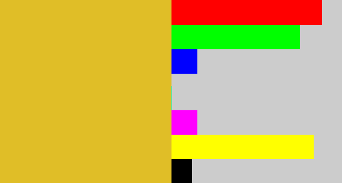 Hex color #e0be27 - macaroni and cheese