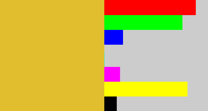 Hex color #e0be2d - macaroni and cheese