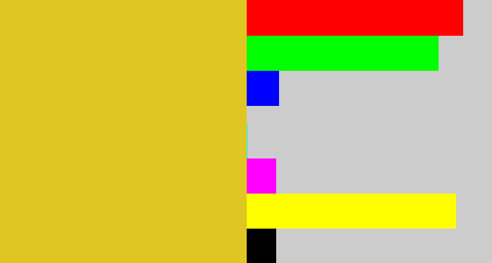 Hex color #e0c622 - piss yellow