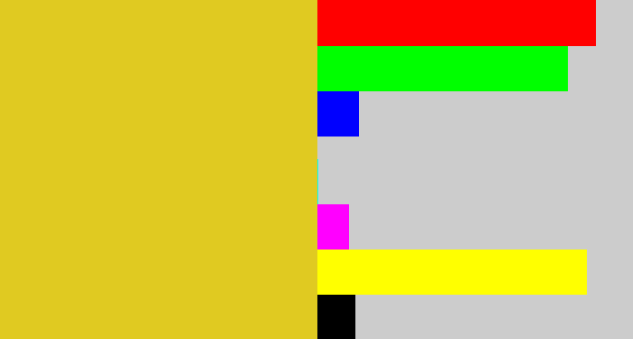 Hex color #e0ca21 - piss yellow