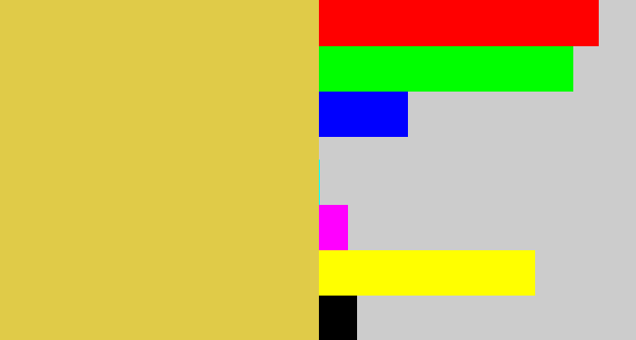 Hex color #e0cb48 - maize