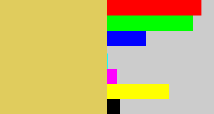 Hex color #e0cc5d - dull yellow