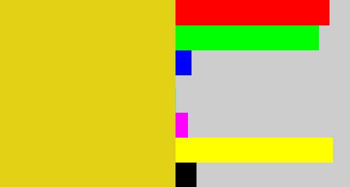 Hex color #e0d016 - piss yellow