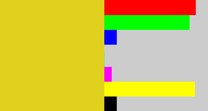 Hex color #e0d11e - piss yellow